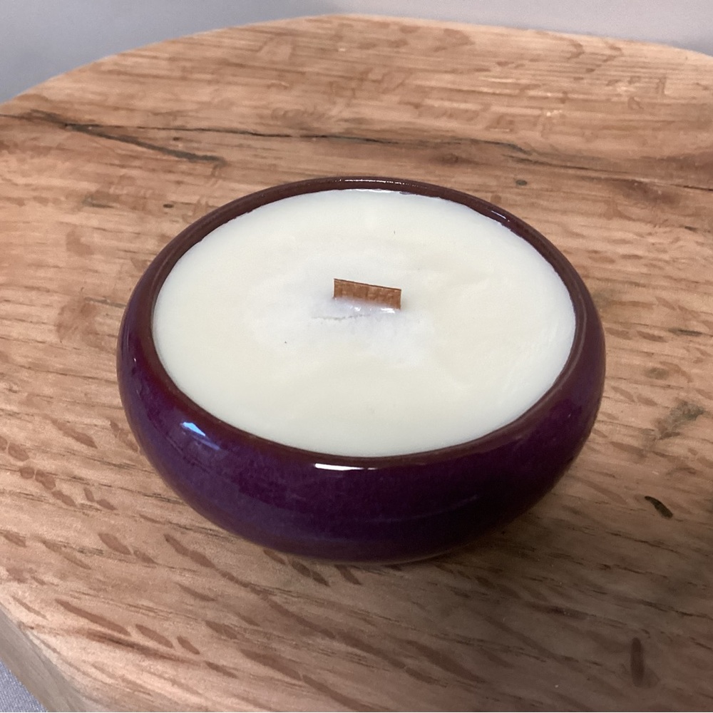 Ceramic / Pottery Crafted Piece - Repurposed - Wood Wick Candle - Nice - Picture 6 of 10